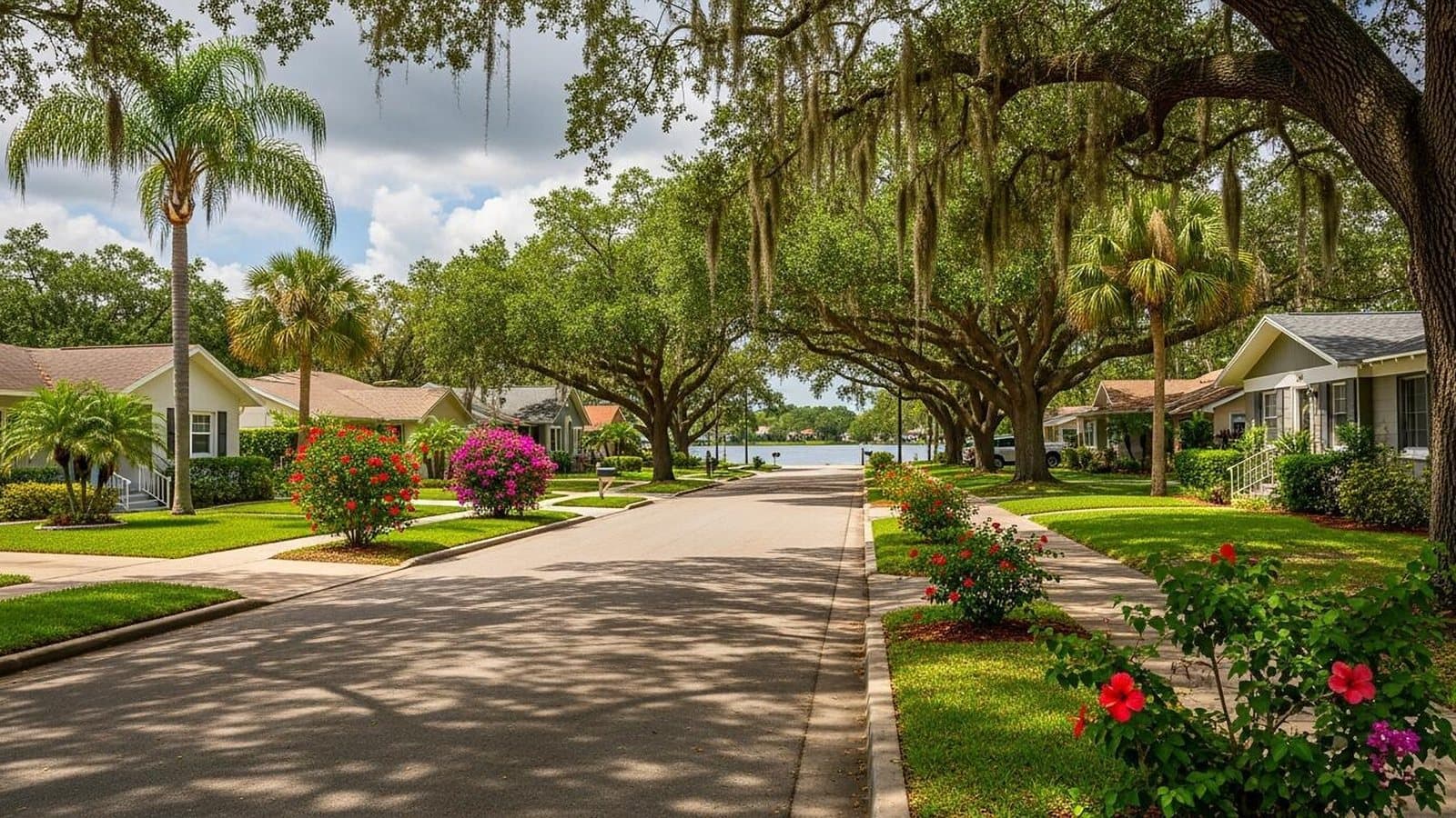 An oak-canopied street in Lake Highland