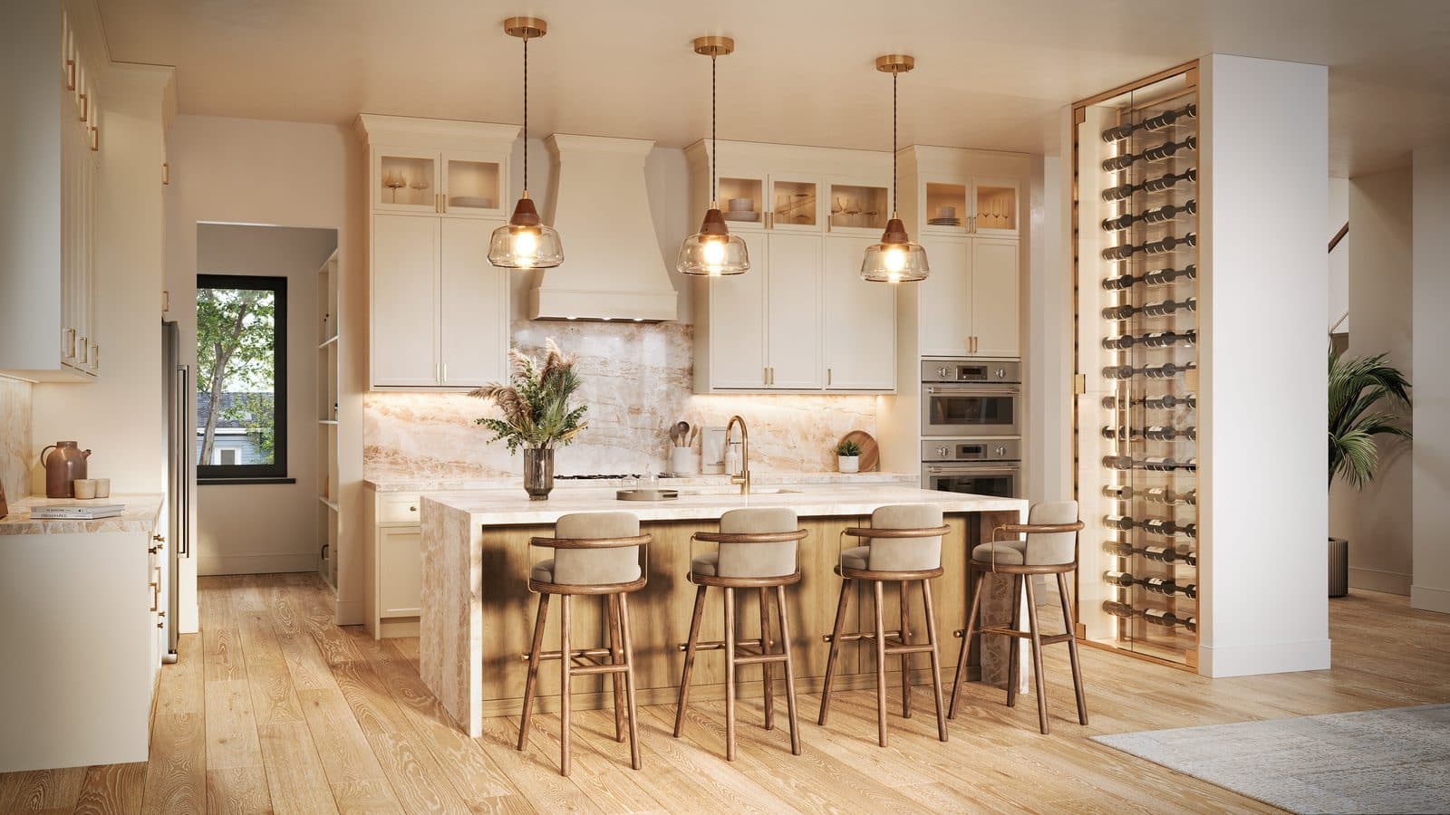 134 W Hazel Street — kitchen and wine room