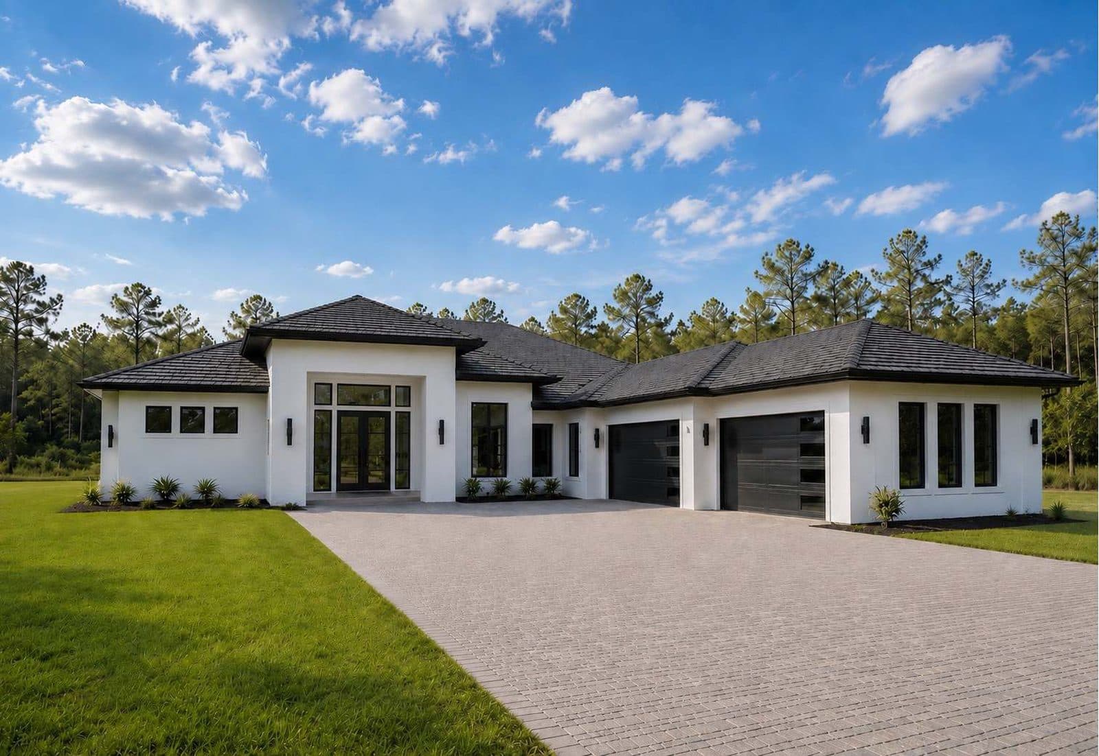 The 3842 — a completed Oakline home on a wooded Wedgefield lot